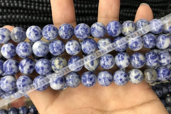 CBS605 15.5 inches 14mm round blue spot stone beads wholesale