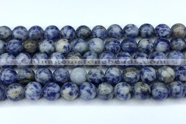 CBS615 15 inches 10mm round blue spot stone beads, 2mm hole