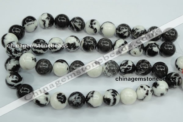 CBW107 15.5 inches 18mm round black & white jasper beads