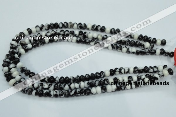 CBW111 15.5 inches 5*8mm rondelle black & white jasper beads