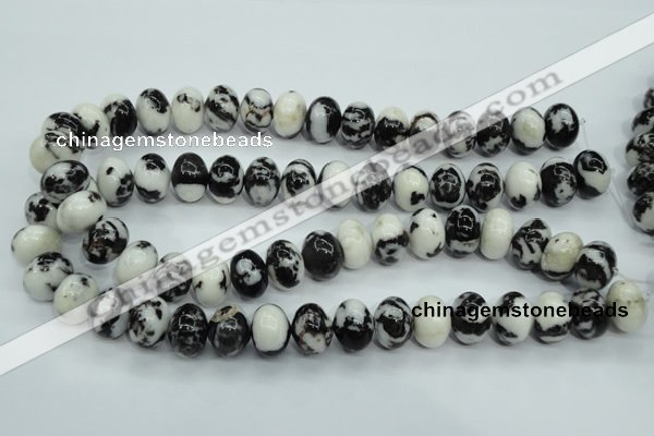 CBW115 15.5 inches 12*16mm rondelle black & white jasper beads