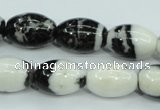 CBW120 15.5 inches 13*18mm rice black & white jasper beads