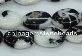 CBW125 15.5 inches 13*18mm oval black & white jasper beads