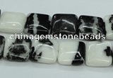 CBW133 15.5 inches 12*12mm square black & white jasper beads