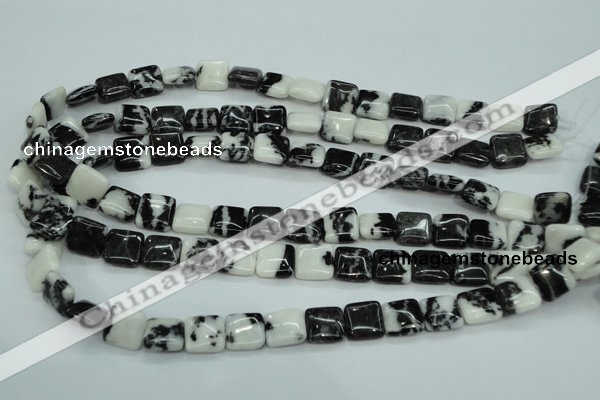 CBW133 15.5 inches 12*12mm square black & white jasper beads