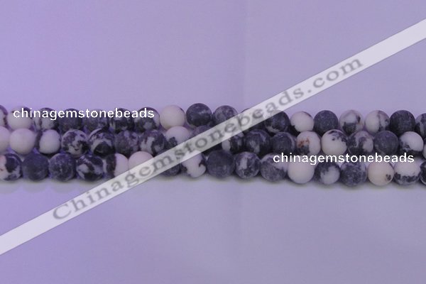 CBW151 15.5 inches 6mm round matte black & white jasper beads