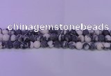 CBW152 15.5 inches 8mm round matte black & white jasper beads