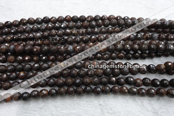 CBZ103 15.5 inches 6mm faceted round bronzite gemstone beads