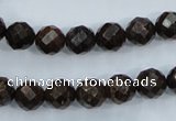 CBZ104 15.5 inches 8mm faceted round bronzite gemstone beads