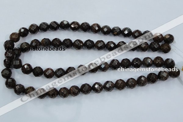 CBZ104 15.5 inches 8mm faceted round bronzite gemstone beads