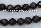 CBZ105 15.5 inches 10mm faceted round bronzite gemstone beads