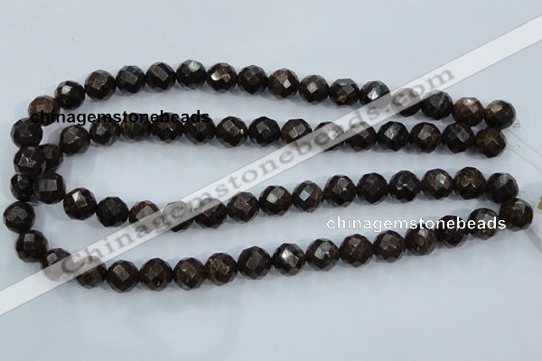 CBZ105 15.5 inches 10mm faceted round bronzite gemstone beads