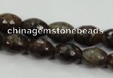 CBZ108 15.5 inches 10*13mm faceted rice bronzite gemstone beads