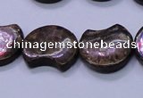 CBZ111 15.5 inches 15*18mm curved moon bronzite gemstone beads