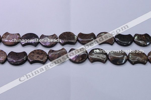 CBZ112 15.5 inches 20*24mm curved moon bronzite gemstone beads