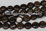 CBZ207 15.5 inches 8mm flat round bronzite gemstone beads