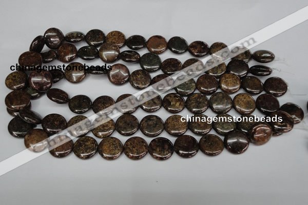 CBZ211 15.5 inches 16mm flat round bronzite gemstone beads