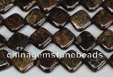 CBZ222 15.5 inches 10*10mm diamond bronzite gemstone beads