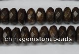 CBZ404 15.5 inches 6*12mm faceted rondelle bronzite gemstone beads