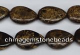 CBZ420 15.5 inches 13*18mm flat teardrop bronzite gemstone beads