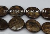 CBZ432 15.5 inches 18mm faceted coin bronzite gemstone beads