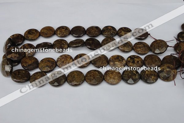 CBZ432 15.5 inches 18mm faceted coin bronzite gemstone beads