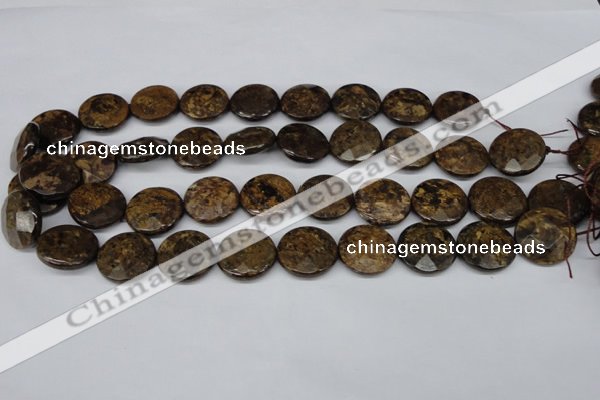 CBZ433 15.5 inches 20mm faceted coin bronzite gemstone beads