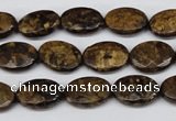 CBZ436 15.5 inches 10*14mm faceted oval bronzite gemstone beads