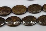 CBZ438 15.5 inches 13*18mm faceted oval bronzite gemstone beads