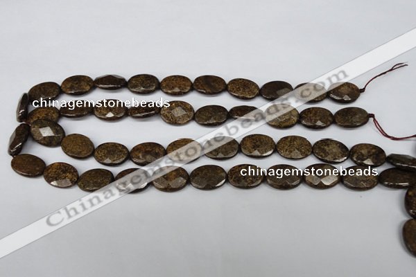 CBZ438 15.5 inches 13*18mm faceted oval bronzite gemstone beads