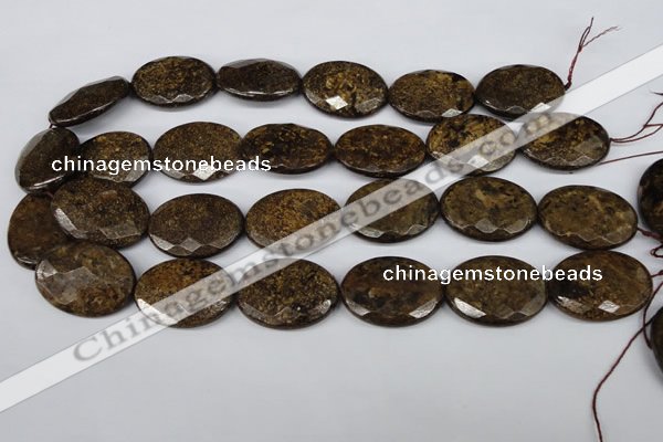 CBZ440 15.5 inches 22*30mm faceted oval bronzite gemstone beads