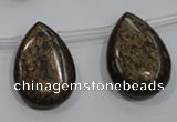 CBZ502 Top-drilled 13*18mm flat teardrop bronzite gemstone beads