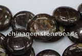 CBZ57 15.5 inches 18mm coin bronzite gemstone beads wholesale