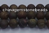 CBZ600 15.5 inches 4mm round matte bronzite beads wholesale