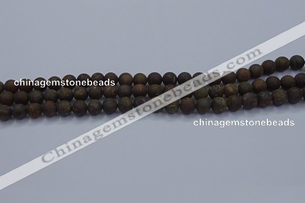 CBZ600 15.5 inches 4mm round matte bronzite beads wholesale