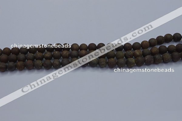 CBZ601 15.5 inches 6mm round matte bronzite beads wholesale