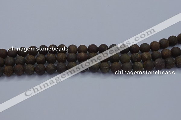 CBZ602 15.5 inches 8mm round matte bronzite beads wholesale