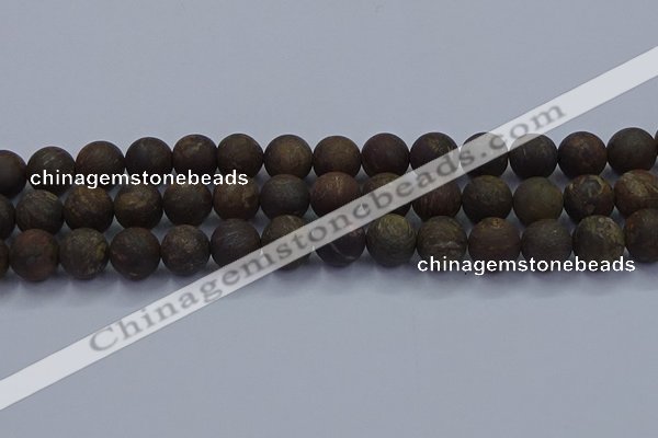 CBZ604 15.5 inches 10mm round matte bronzite beads wholesale