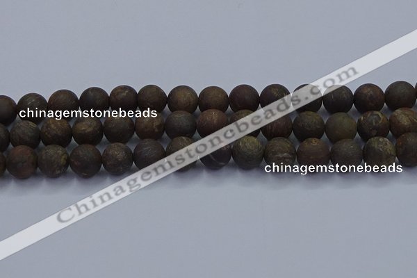 CBZ604 15.5 inches 10mm round matte bronzite beads wholesale