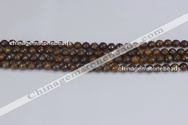 CBZ611 15.5 inches 6mm faceted round bronzite gemstone beads