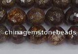 CBZ613 15.5 inches 10mm faceted round bronzite gemstone beads