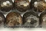 CBZ632 15 inches 10mm faceted round bronzite beads wholesale