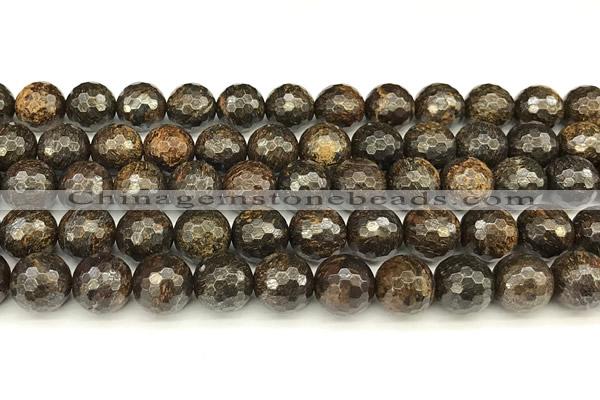 CBZ632 15 inches 10mm faceted round bronzite beads wholesale