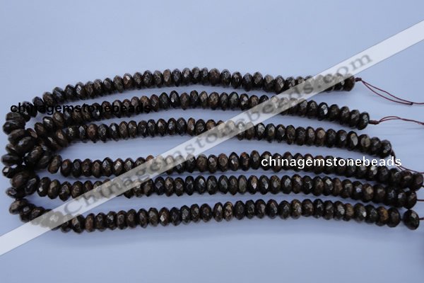 CBZ65 15.5 inches 6*10mm faceted rondelle bronzite gemstone beads