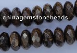 CBZ66 15.5 inches 7*14mm faceted rondelle bronzite gemstone beads