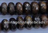 CBZ67 15.5 inches 8*16mm faceted rondelle bronzite gemstone beads