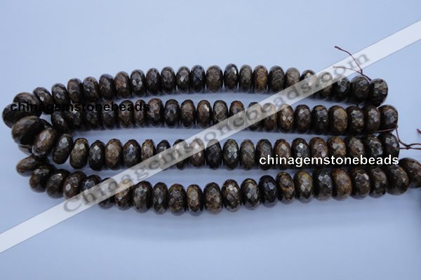 CBZ67 15.5 inches 8*16mm faceted rondelle bronzite gemstone beads