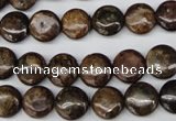 CBZ71 15.5 inches 10mm flat round bronzite gemstone beads