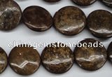 CBZ73 15.5 inches 16mm flat round bronzite gemstone beads