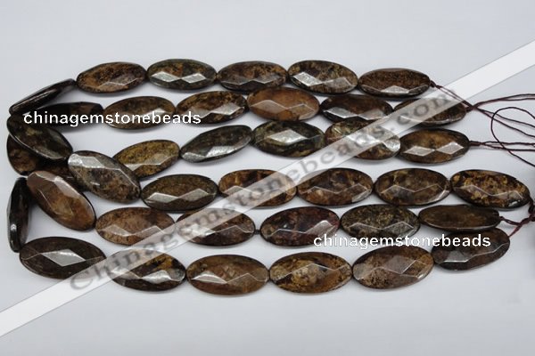 CBZ81 15.5 inches 15*30mm faceted oval bronzite gemstone beads